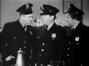 Dizzy Detectives - Curly, Moe, Larry as police