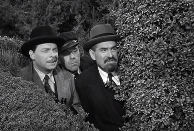 Philip van Zandt and his fellow spies hiding in the bushes