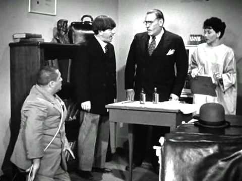 Curly and Moe in Dr. D. Lerious' (Vernon Dent's) office