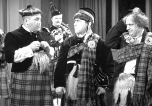 Pardon my Scotch - Curly, Moe and Larry in kilts
