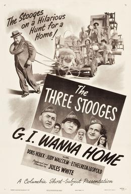 G.I. Wanna Home (1946) starring the Three Stooges (Moe Howard, Larry Fine, Curly Howard)