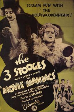 The Three Stooges - Moe - Larry - Curly - Movie Maniacs - Columbia Pictures - scream fun with the hollywoodenheads!