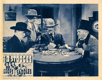Goofs and Saddles (1937) starring the Three Stooges (Moe Howard, Larry Fine, Curly Howard)