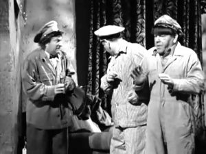 Larry, Shemp, and Moe in "The Ghost Talks"