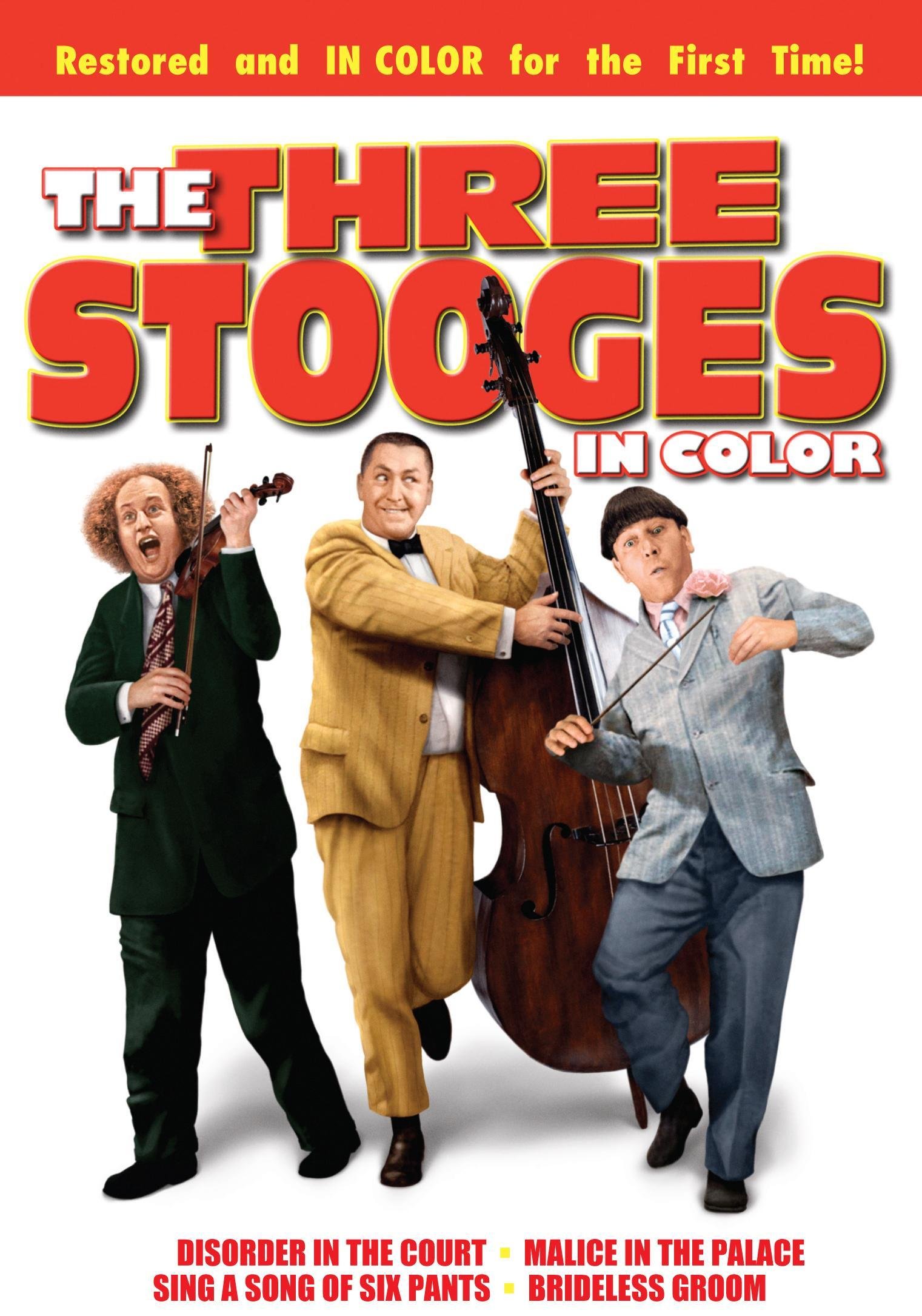 The Three Stooges in color - restored and in color for the first time - Disorder in the Court, Malice in the Palace, Sing a Song of Six Pants, Brideless Groom