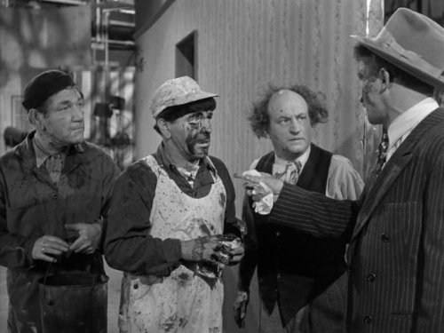 Shemp, Moe, Larry, and Emil Sitka in "Three Hams on Rye"