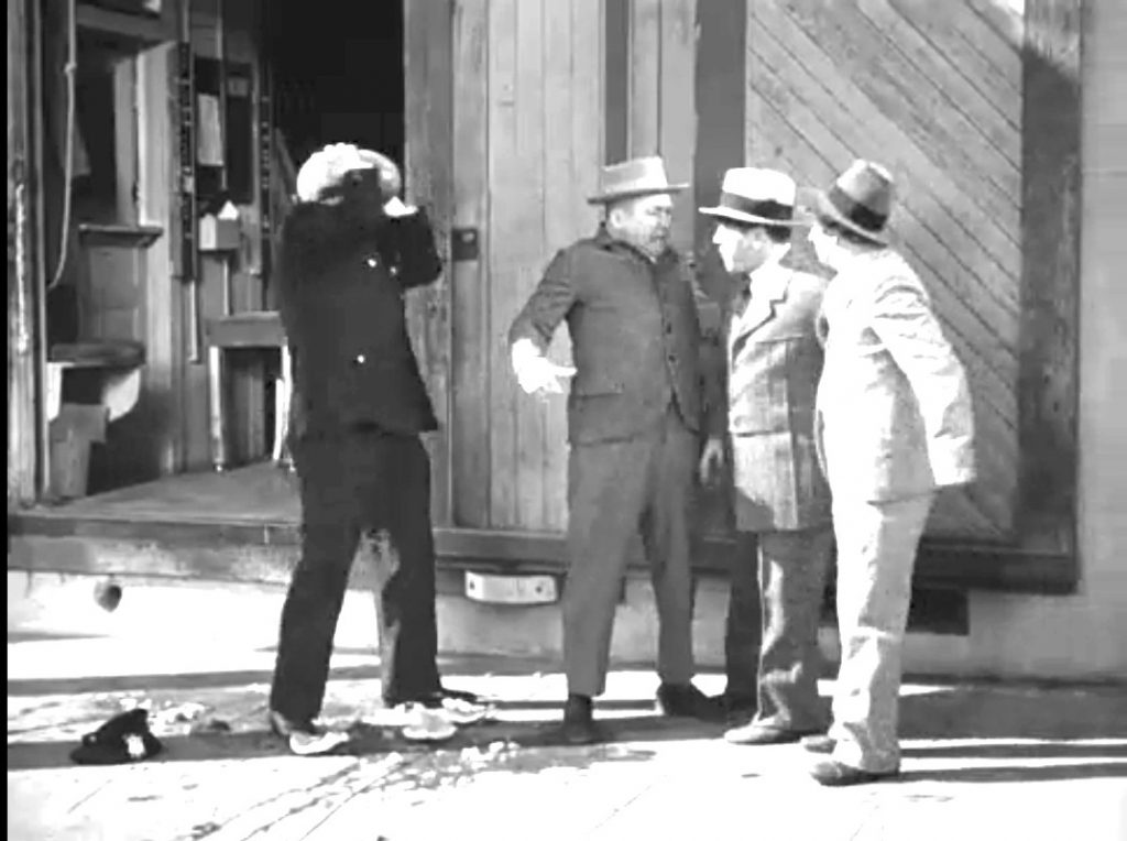 A Ducking They Did Go - police officer hit by a watermelon, thanks to Curly, Moe and Larry