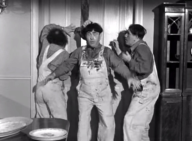 A Snitch in Time - the Three Stooges (Larry, Moe, Shemp) fight the bank robbers