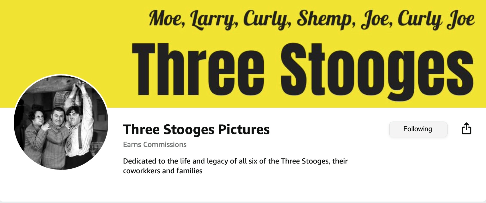 Amazon storefront for the Three Stooges