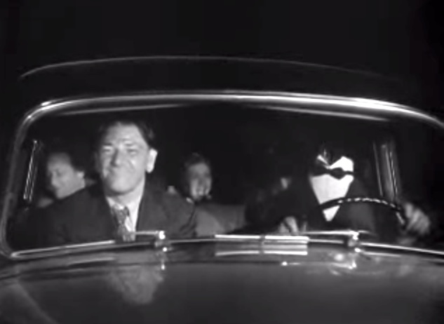 Dopey Dicks - the final getaway, with Moe, Larry and Christine McIntyre in the back seat, Shemp up front with the headless robot - who's driving!