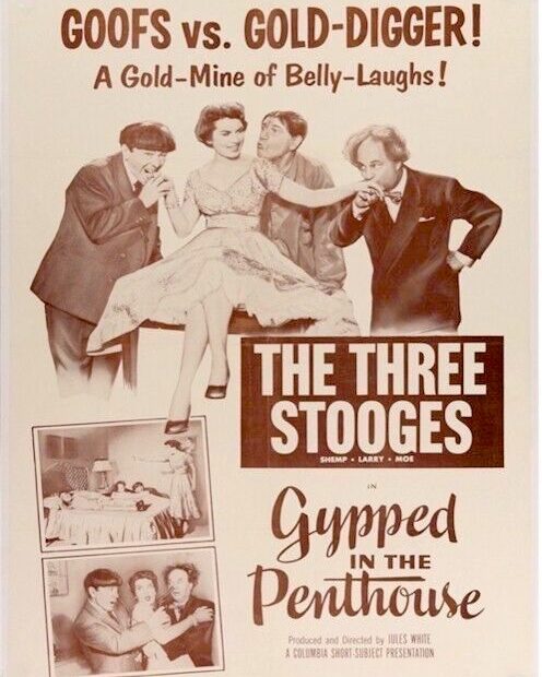 Review of the Three Stooges short film Gypped in the Penthouse (1955) starring Moe Howard, Larry Fine, Shemp Howard