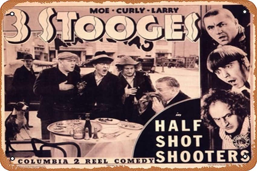 The Three Stooges - Half-Shot Shooters movie poster - Moe Larry Curly - a Columbia 2 reel comedy