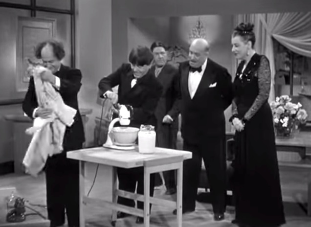 Heavenly Daze - Larry and Moe plan to fleece the rich couple, but Shemp has other ideas