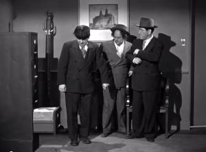 Hold that Lion - Moe, Larry and Shemp fight with a file cabinet - and lose