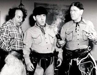 Merry Mavericks - the Three Stooges - Larry Fine, Moe Howard, Shemp Howard