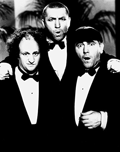 Moe, Larry, and Curly in tuxedos in "Three Sappy People"