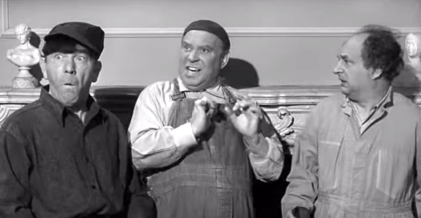 Pies and Guys - the Three Stooges (Larry Fine, Moe Howard, Joe Besser)
