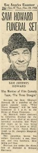 Sam Howard Funeral Set