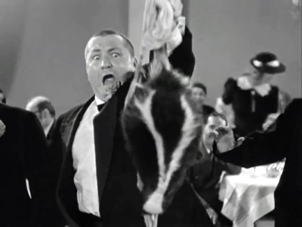 Then, Curly Howard pulls out a skunk!