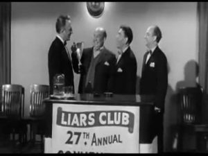 Space Ship Sappy - Emil Sitka gives the Liar's Club award to the Three Stooges - Joe Besser, Moe Howard, Larry Fine