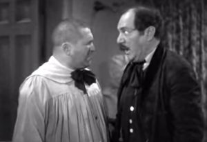 The Three Stooges - Wee Wee Monsieur - Curly confronts the landlord, to whom the Stooges owe 8 months back rent