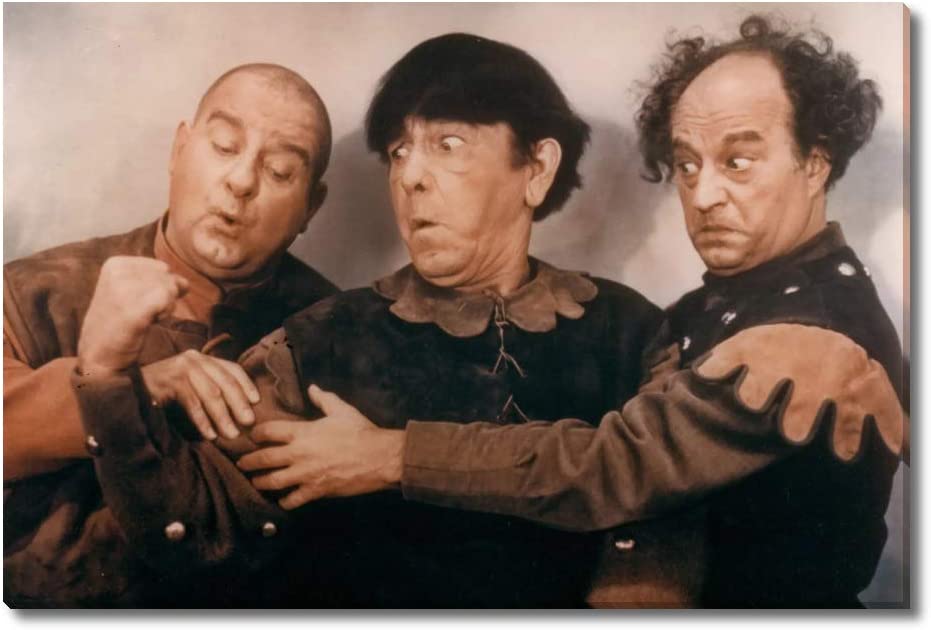 Curly Joe DeRita, Moe Howard, Larry Fine in "Snow White and the Three Stooges"