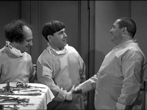 Calling All Curs, starring the Three Stooges - Moe Howard, Larry Fine, Curly Howard