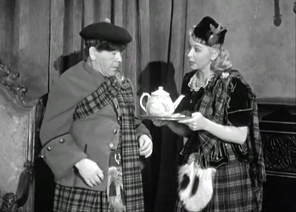 Lorna Doone (Christine McIntyre) asks, "Would ye like some cookies?"  And Moe replies …