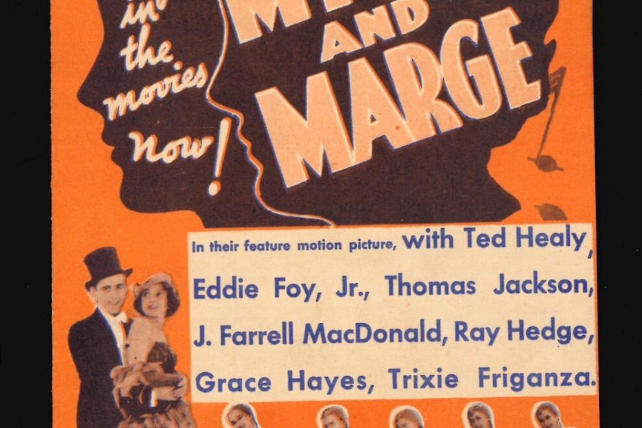 Myrt and Marge (1933) starring Myrtle Vail, Donna Damerel, Ray Hedge, Eddie Foy Jr., Ted Healy and his Stooges